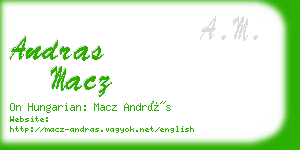 andras macz business card